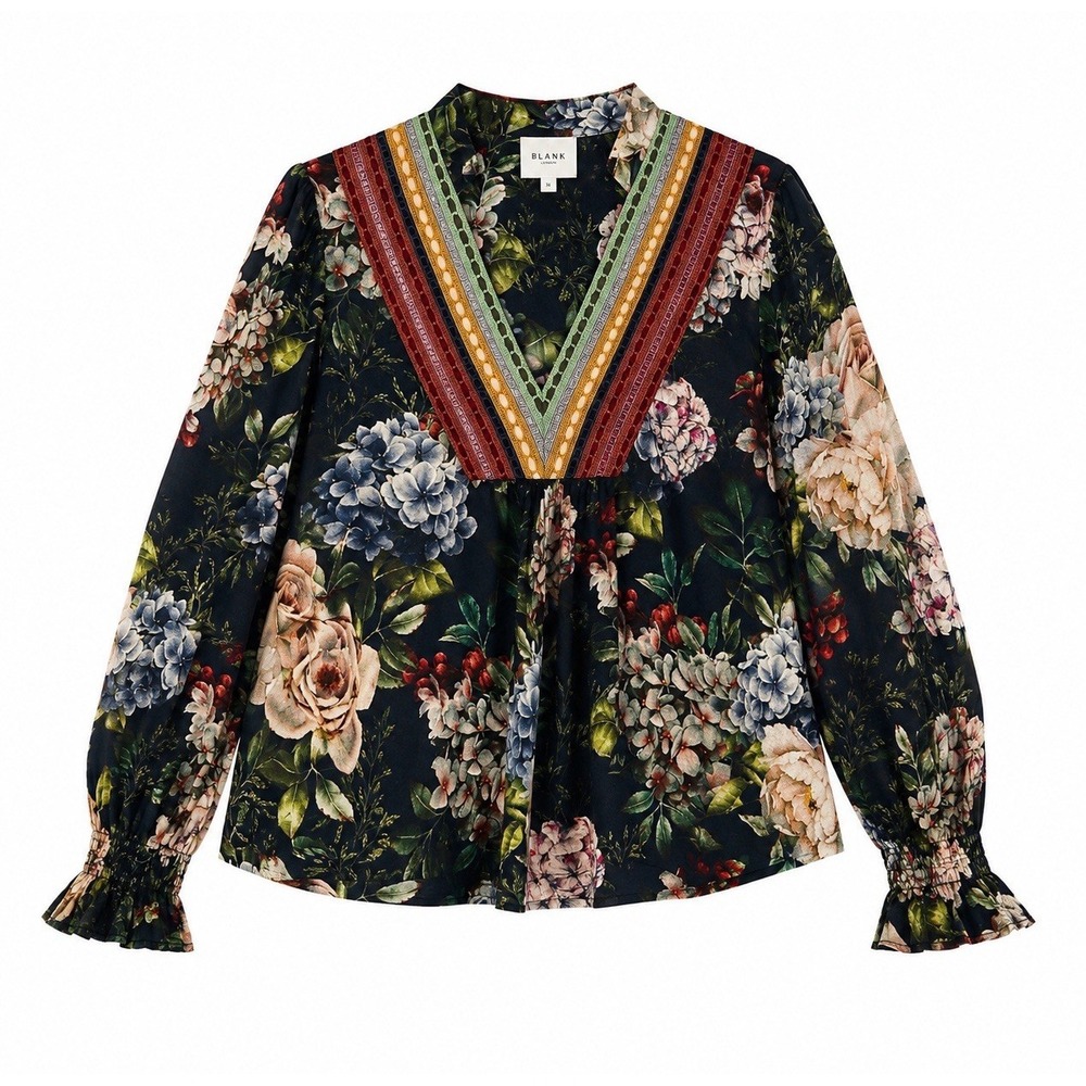 Anthropologie Bl^nk London Stephanie Top M Boho Cottagecore Peasant Whimsygoth